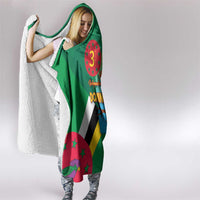 Dominica Independence Day Hooded Blanket Imperial Amazon With National Flag and Map
