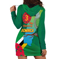 Dominica Independence Day Hoodie Dress Imperial Amazon With National Flag and Map - Wonder Print Shop