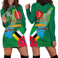 Dominica Independence Day Hoodie Dress Imperial Amazon With National Flag and Map - Wonder Print Shop