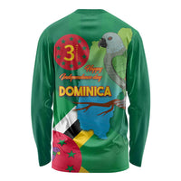 Dominica Independence Day Long Sleeve Shirt Imperial Amazon With National Flag and Map - Wonder Print Shop