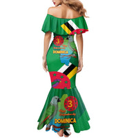 Dominica Independence Day Mermaid Dress Imperial Amazon With National Flag and Map - Wonder Print Shop