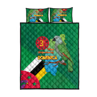 Dominica Independence Day Quilt Bed Set Imperial Amazon With National Flag and Map - Wonder Print Shop
