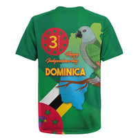 Dominica Independence Day Rugby Jersey Imperial Amazon With National Flag and Map - Wonder Print Shop