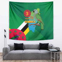 Dominica Independence Day Tapestry Imperial Amazon With National Flag and Map - Wonder Print Shop