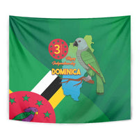Dominica Independence Day Tapestry Imperial Amazon With National Flag and Map - Wonder Print Shop