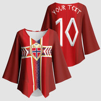Custom Norway National Football Kimono Sleeve Blouse Vikings Heritage Sporty Style - Wonder Print Shop