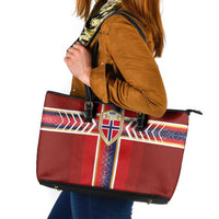 Norway National Football Leather Tote Bag Vikings Heritage Sporty Style - Wonder Print Shop