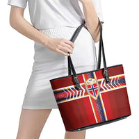Norway National Football Leather Tote Bag Vikings Heritage Sporty Style - Wonder Print Shop