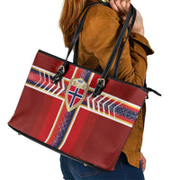 Norway National Football Leather Tote Bag Vikings Heritage Sporty Style - Wonder Print Shop