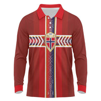 Custom Norway National Football Long Sleeve Polo Shirt Vikings Heritage Sporty Style - Wonder Print Shop