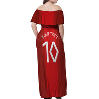 Custom Norway National Football Off Shoulder Maxi Dress Vikings Heritage Sporty Style - Wonder Print Shop