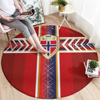 Norway National Football Round Carpet Vikings Heritage Sporty Style - Wonder Print Shop