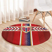 Norway National Football Round Carpet Vikings Heritage Sporty Style - Wonder Print Shop