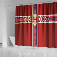 Norway National Football Shower Curtain Vikings Heritage Sporty Style - Wonder Print Shop