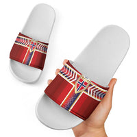 Norway National Football Slide Sandals Vikings Heritage Sporty Style - Wonder Print Shop