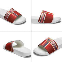Norway National Football Slide Sandals Vikings Heritage Sporty Style - Wonder Print Shop