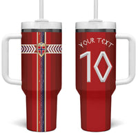 Custom Norway National Football Tumbler With Handle Vikings Heritage Sporty Style - Wonder Print Shop