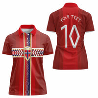 Custom Norway National Football Women Polo Shirt Vikings Heritage Sporty Style - Wonder Print Shop