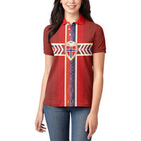 Custom Norway National Football Women Polo Shirt Vikings Heritage Sporty Style - Wonder Print Shop