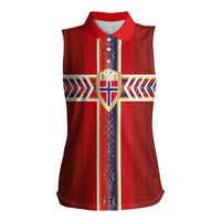Custom Norway National Football Women Sleeveless Polo Shirt Vikings Heritage Sporty Style - Wonder Print Shop