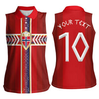 Custom Norway National Football Women Sleeveless Polo Shirt Vikings Heritage Sporty Style - Wonder Print Shop