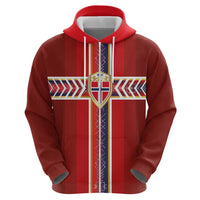 Custom Norway National Football Zip Hoodie Vikings Heritage Sporty Style - Wonder Print Shop
