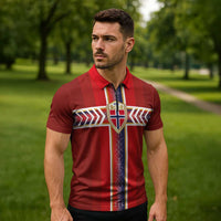 Custom Norway National Football Zipper Polo Shirt Vikings Heritage Sporty Style - Wonder Print Shop