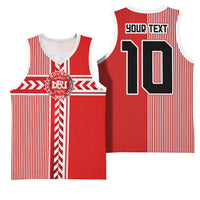 Custom Denmark National Football Basketball Jersey The Red and Whites Sporty Style - Wonder Print Shop