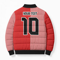 Custom Denmark National Football Bomber Puffer Jacket The Red and Whites Sporty Style - Wonder Print Shop