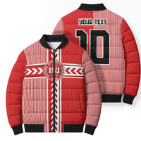 Custom Denmark National Football Bomber Puffer Jacket The Red and Whites Sporty Style - Wonder Print Shop