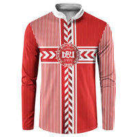 Custom Denmark National Football Button Sweatshirt The Red and Whites Sporty Style - Wonder Print Shop