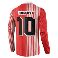 Custom Denmark National Football Button Sweatshirt The Red and Whites Sporty Style - Wonder Print Shop