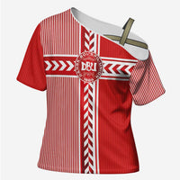 Custom Denmark National Football Cross Shoulder Shirt The Red and Whites Sporty Style - Wonder Print Shop