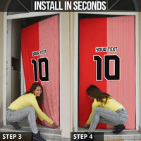 Custom Denmark National Football Door Cover The Red and Whites Sporty Style - Wonder Print Shop