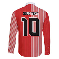 Custom Denmark National Football Family Matching Off The Shoulder Long Sleeve Dress and Hawaiian Shirt The Red and Whites Sporty Style - Wonder Print Shop