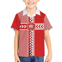 Custom Denmark National Football Family Matching Off Shoulder Maxi Dress and Hawaiian Shirt The Red and Whites Sporty Style - Wonder Print Shop