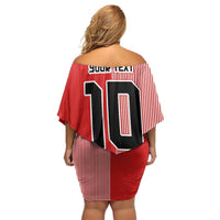 Custom Denmark National Football Family Matching Off Shoulder Short Dress and Hawaiian Shirt The Red and Whites Sporty Style - Wonder Print Shop