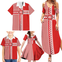 Custom Denmark National Football Family Matching Summer Maxi Dress and Hawaiian Shirt The Red and Whites Sporty Style - Wonder Print Shop