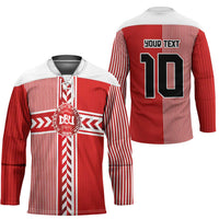 Custom Denmark National Football Hockey Jersey The Red and Whites Sporty Style - Wonder Print Shop