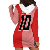 Custom Denmark National Football Hoodie Dress The Red and Whites Sporty Style - Wonder Print Shop