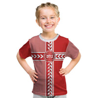 Custom Denmark National Football Kid T Shirt The Red and Whites Sporty Style - Wonder Print Shop
