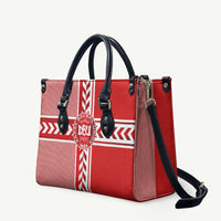 Denmark National Football Leather Bag The Red and Whites Sporty Style - Wonder Print Shop