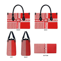 Denmark National Football Leather Bag The Red and Whites Sporty Style - Wonder Print Shop