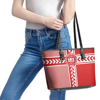 Denmark National Football Leather Tote Bag The Red and Whites Sporty Style - Wonder Print Shop