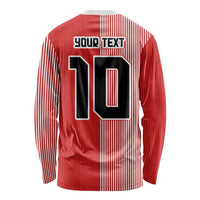 Custom Denmark National Football Long Sleeve Shirt The Red and Whites Sporty Style - Wonder Print Shop