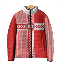 Custom Denmark National Football Padded Jacket The Red and Whites Sporty Style - Wonder Print Shop