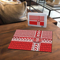 Denmark National Football Puzzle The Red and Whites Sporty Style - Wonder Print Shop