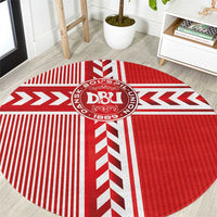 Denmark National Football Round Carpet The Red and Whites Sporty Style - Wonder Print Shop