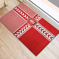 Denmark National Football Rubber Doormat The Red and Whites Sporty Style - Wonder Print Shop