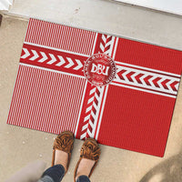 Denmark National Football Rubber Doormat The Red and Whites Sporty Style - Wonder Print Shop
